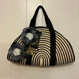 A Rare NWT Made In Italy Authentic Kontessa Vintage Style LRG Wicker Handbag Bag